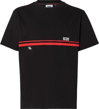 GCDS Gestreepte T-shirt - Heren - T-shirts - Zwart - XS - Katoen - Tops