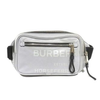 Burberry Pre-owned Belt Bags, female, Gray, Size: ONE SIZE Pre-owned Horseferry Nylon Leather Waist Bag
