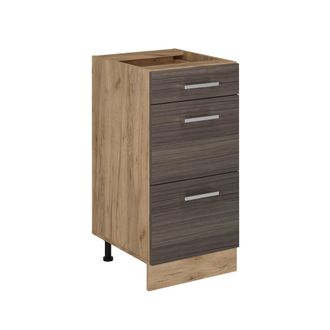 Vicco Mueble Bajo De Cocina R-line, Gris Noble, 40 Cm Con Cajones, Sin Encimera