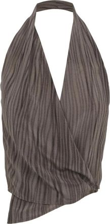 Cortana Top halter van bedrukte zijde - Dames - Tops zonder mouwen - Bruin - 2XS - Tops