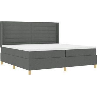 vidaXL Vidaxl - Cama Con Somier Con Colch&oacute;n Gris Oscuro 200 X 200 Cm Tela