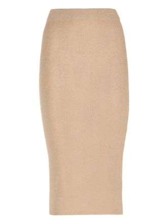 KANGRA lurex-detail midi skirt - women - Viscose/Metallised Fibres - 38 - Neutrals