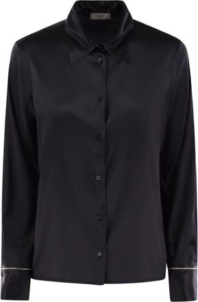 PESERICO Silk Crepe Button-Fastening Shirt With Stitch-Light Cuffs