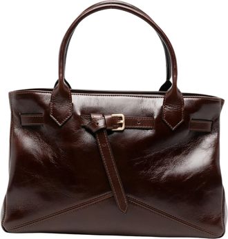 Ballantyne Structured Dark Brown Calf Leather Shoulder Bag