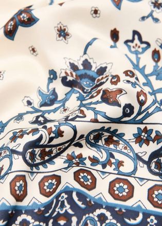 Mango Foulard in raso paisley blu marino scuro - Donna - Taglia unica - MANGO