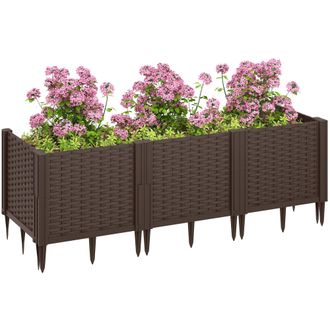 OUTSUNNY Plastic Planter Box Kit - Modular Raised Bed for Flowers - Herbs | TJ Hughes