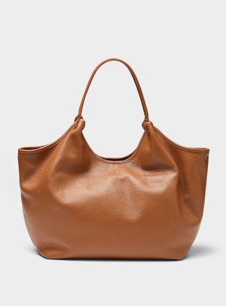 Simons Womens Supple pebbled leather tote bag Exclusive collection from Italy