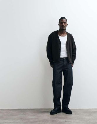 Cotton On cardigan squadrato con bottoni grigio