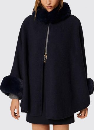 Twinset Cappotto monopetto al ginocchio con collo e polsini in pelliccia sintetica