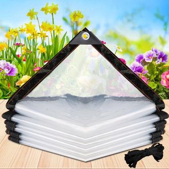 OEM Lona Transparente Con Ojales, Lona Protectora De Pl&aacute;stico Para Exteriores, Invernaderos Y Patios, Impermeable Para Uso Exterior, Muebles De Jard&iacute;n, 2x