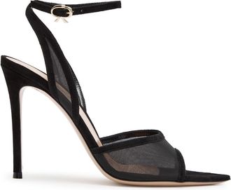 Gianvito Rossi Dorotea 105 Mesh and Suede Sandals - Black - 40 (IT40/ UK7)