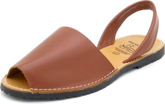 Avarcashop Made in Spain - Mens Genuine Leather Flat Sandals - Convenient and Beautiful Summer Slip-On Slippers Flip-Flops. 201C Plain Milk-Chocolate Brown Size 