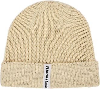 Manastash ribbed logo beanie - men - Cotton - One Size - Neutrals