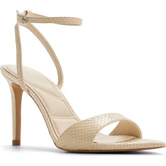Aldo Leandra Ankle Strap Pointed Toe Sandal in Cream at Nordstrom, Size 6.5