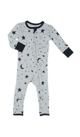 Everly Grey Convertible Romper Fitted Long Sleeve Pajama in Twinkle Night at Nordstrom, Size 18-24M