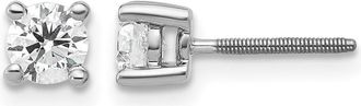 Diamond2Deal 14k Gold 1/2 ct Round Lab Grown Diamond Stud Earrings Screw Back VS Clarity, D-E Color
