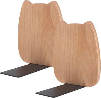 OEM Sujetalibros Para Estanter&iacute;a - 2 Soportes De Madera En Forma De L Con Base Antideslizante