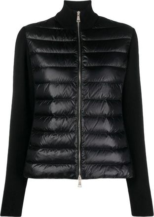 Moncler Gewatteerd wollen vest met ritssluiting - Dames - Gewatteerde jassen - Zwart - S - Wol - Jassen