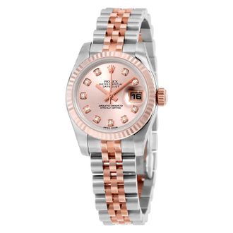 Rolex Pre-owned Rolex Lady-Datejust Diamond Rose With 10 Diamonds Dial Ladies Watch 179171RDJ