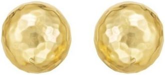 Tresorra 14K Yellow Gold Diamond Cut Faceted Ball Stud Earrings