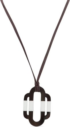 Hermès 1990-2015s Attelage buffalo horn necklace - women - Buffalo Horn/Buffalo Leather - One Size - Brown