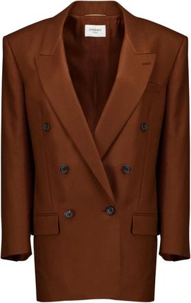 Saint Laurent Tailored Tweed Jacket - Dames - Blazers - Bruin - M - Tweed - Jassen
