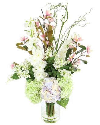 Creative Displays Inc. Handmade Faux Floral Centerpiece With Hydrangeas, Magnolias & Lilacs