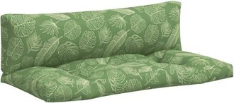 vidaXL Cojines Para Pal&eacute;s 2 Unidades Tela Oxford Estampado De Hojas Vidaxl