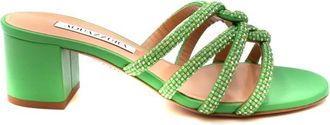 Aquazzura Heeled Mules - Dames - Muiltjes - Groen - 36 EU - Schoenen
