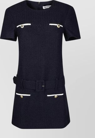 Self Portrait boucl&eacute; belted mini dress