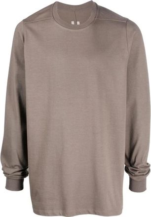 Rick Owens Crewneck Lange Mouw T-Shirt - Heren - Sweatshirts - Bruin - S - Katoen - Hoodies & sweatvesten