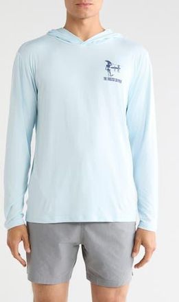Vintage Summer Swimwear UPF 50+ Long Sleeve Hooded Sunshirt in Blue at Nordstrom Rack, Size Xx-Large