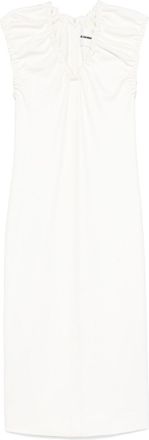 Jil Sander Abito midi con arricciatura - Bianco