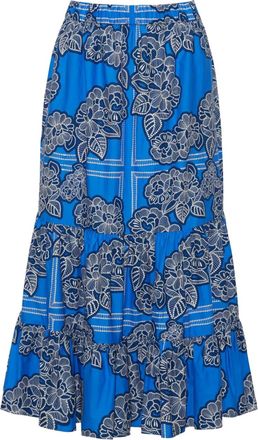 Cara Cara Chase floral-print midi skirt - Blue