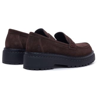 Hush Puppies Odessa Leren Dames Chocolade Loafers
