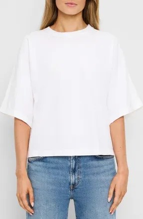 Michael Stars Callista Cape Sleeve Supima Cotton T-Shirt in White at Nordstrom, Size X-Small