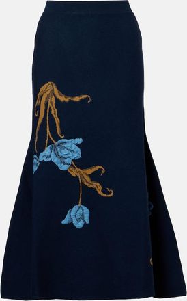 Erdem Floral jacquard midi skirt
