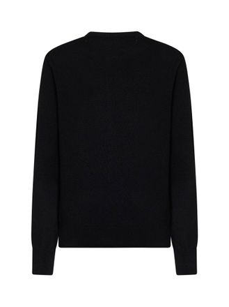 Comme Des Gar&ccedil;ons Gold Heart-Embroidered Wool Cardigan - Black