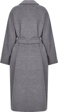 Max Mara Womens Grey Icon Belted Coat Virgin Wool