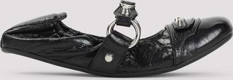 Balenciaga Black Leather Ballet Flats