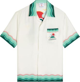 Casablanca Casablanca Montagne Ondulee Printed Silk-twill Shirt - Pink - XL