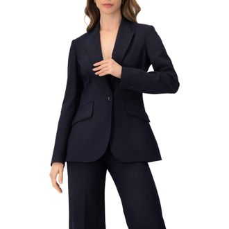 Ivonne Tailored One-Button Blazer in Navy Blue at Nordstrom, Size 10