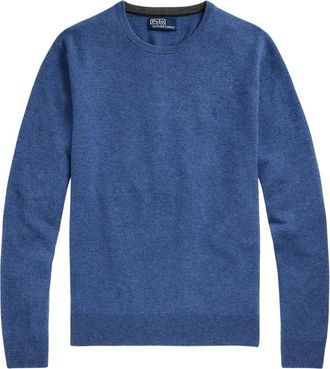 Ralph Lauren Truien & Vesten, Heren, Blauw, M, Ronde hals trui met logo