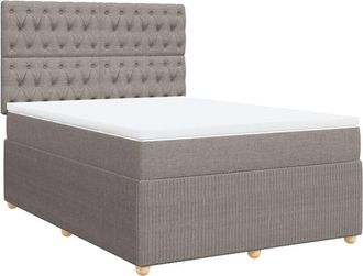 vidaXL Vidaxl - Cama Box Spring Con Colch&oacute;n Tela Gris Taupe 160x200 Cm