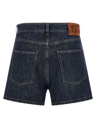 Fendi FF Padded Denim Shorts - Blue