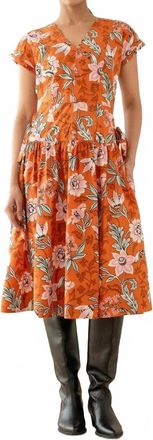 Banjanan Angela Dress In Elisabetta Vine Spice