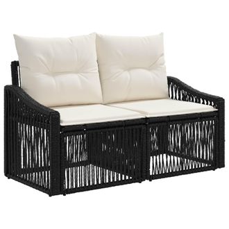 vidaXL Vidaxl Divano Da Giardino 2-numero Di Posti Nero Polyrattan