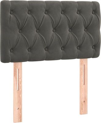 vidaXL Cabecero Con Led De Terciopelo Gris Oscuro 80x7x78/88 Cm Vidaxl