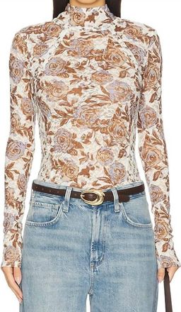 Free People Lyric Long Sleeve Top In Ivory Combo