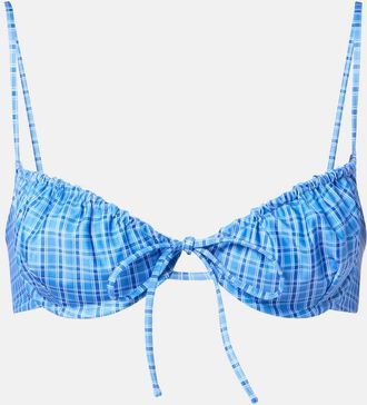 Faithfull The Brand Ombra checked bikini top
